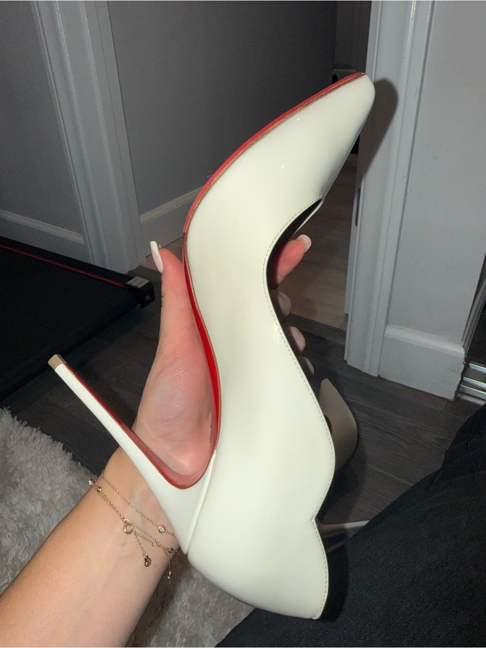 Christian Louboutin  White Stiletto Pump with Red Sole - Women's High Heel